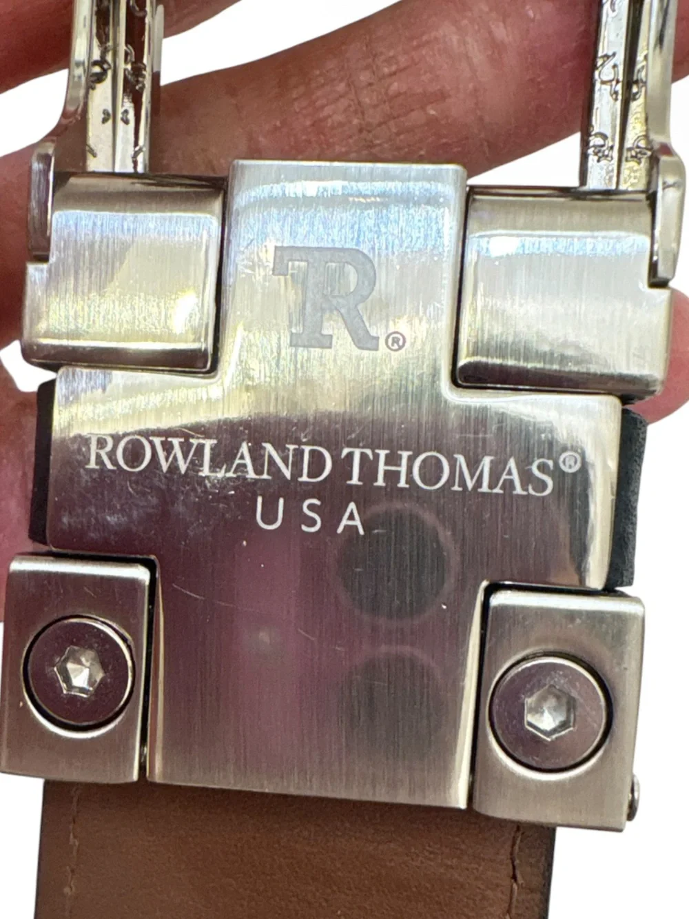Rowland Thomas USA black leather belt